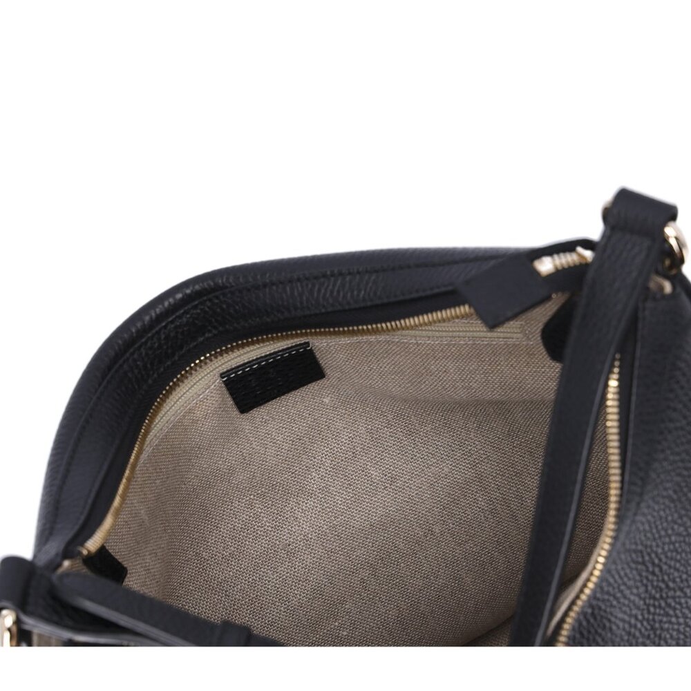 GUCCI Interlocking G Shoulder Bag 449711 Black Leather - Picture 7 of 8